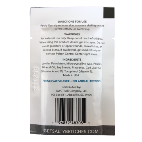Chafing Ointment Single Use Packet by Salty Britches