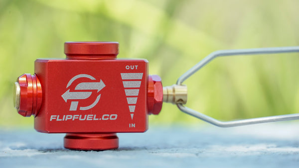 FlipFuel Half Empty Isobutane Canister Transfer Device Backpacking Stove Cooking Thru-hiking GGG Garage Grown Gear