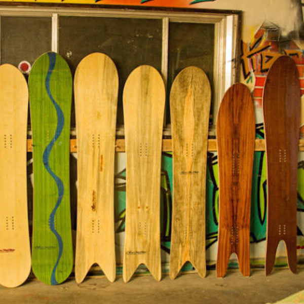 Mikey Franco's custom, eco snowboards use local wood, old school desig ...