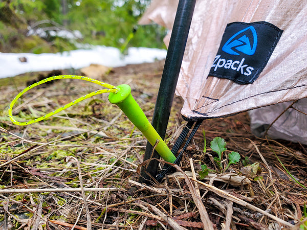 Glow in the Dark Carbon Fiber Ultralight Tent Stakes @Stakes Gear Review Backpacking GGG Garage Grown Gear