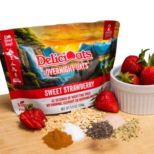 Sweet Strawberry Overnight Oats by DeliciOats™