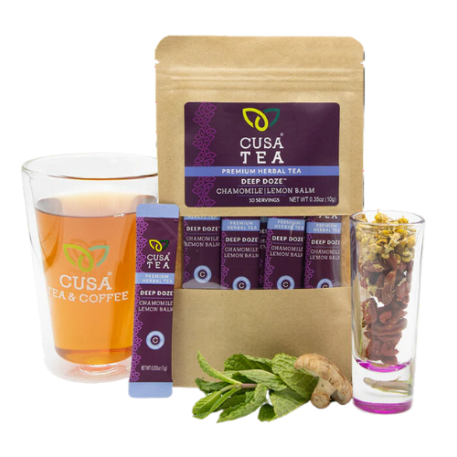 Deep Doze: Chamomile Lemon Balm Instant Herbal Tea by Cusa Tea & Coffee