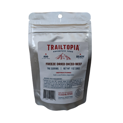 Freeze Dried Diced Beef Side Pack by Trailtopia